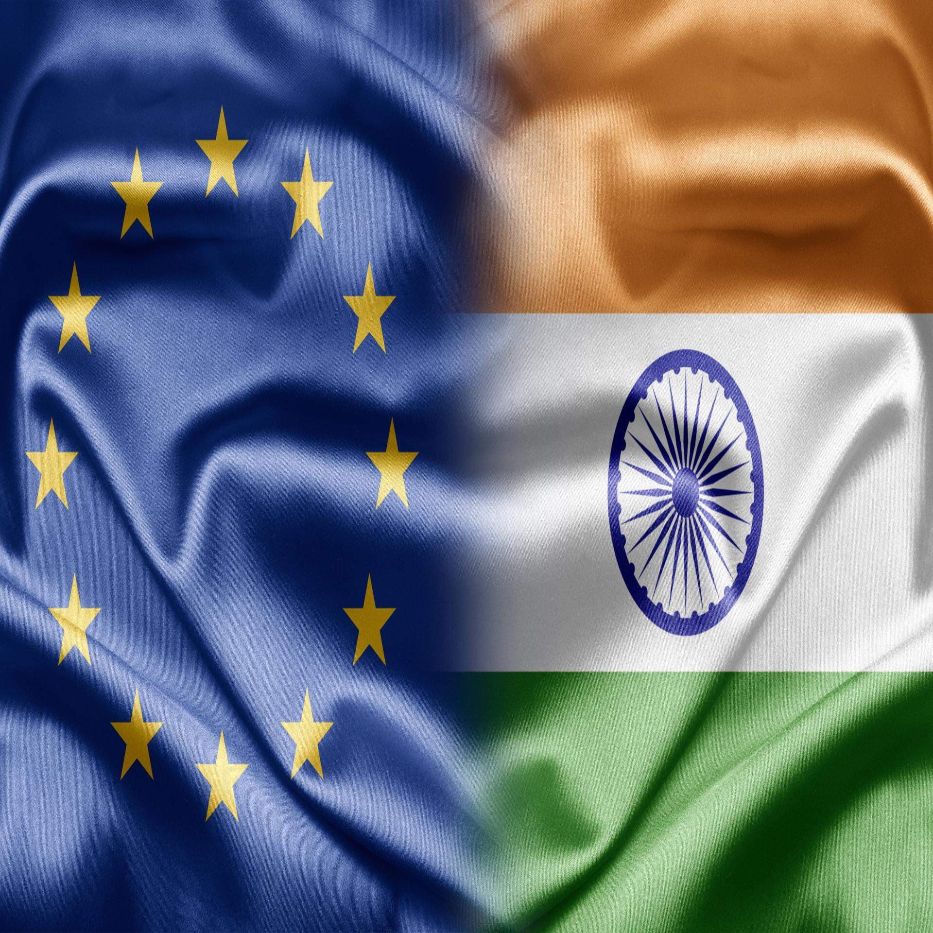 EUs och Indiens flagga