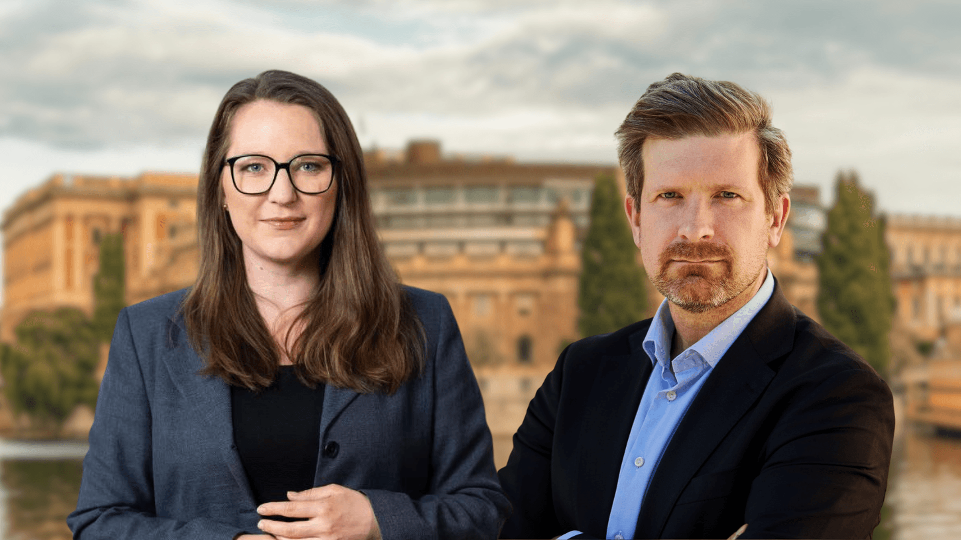 Moderata riksdagsledamöterna Caroline och Mikael