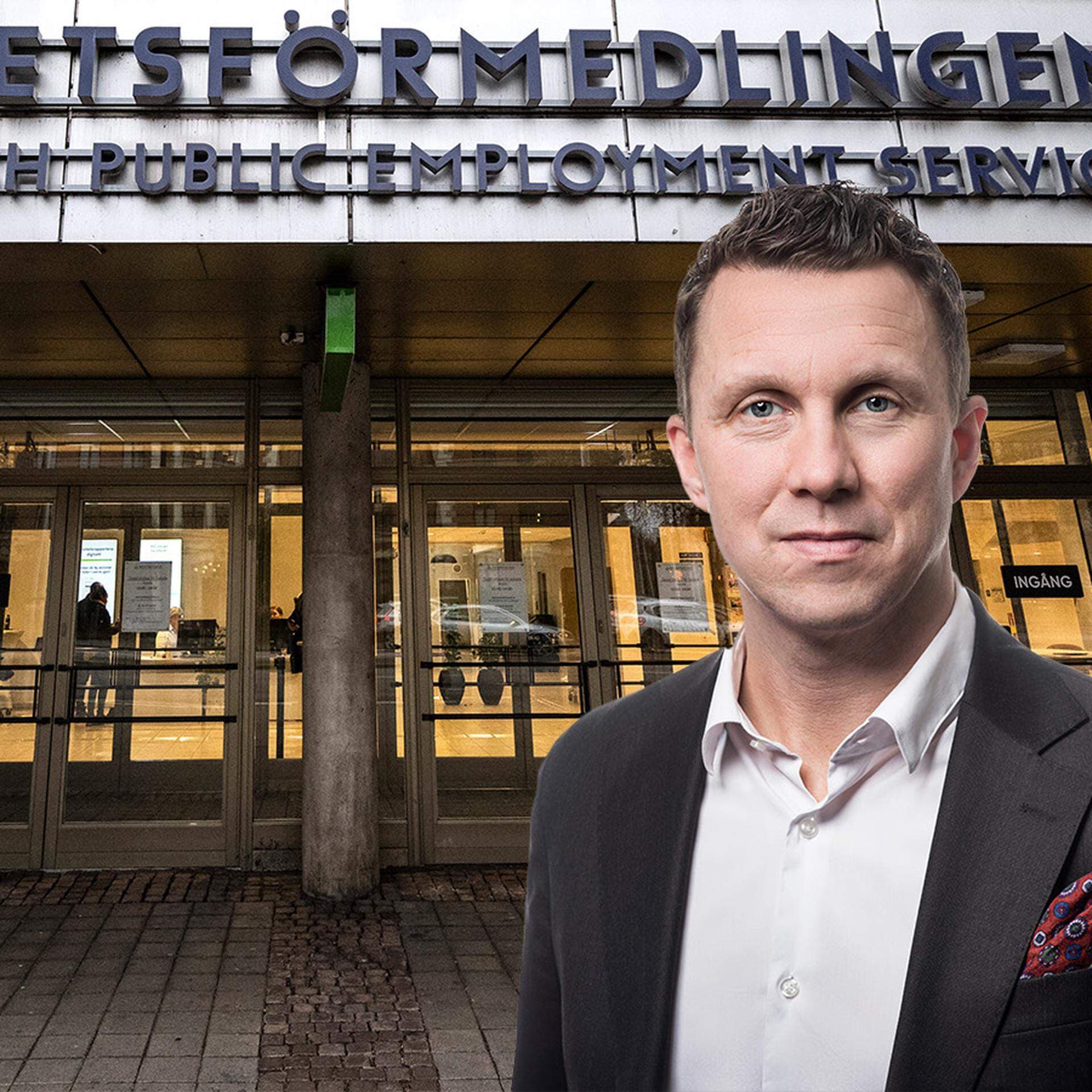 Arbetsförmedlingens kontor samt Patrik Karlsson, expert på kompetensförsörjning.
