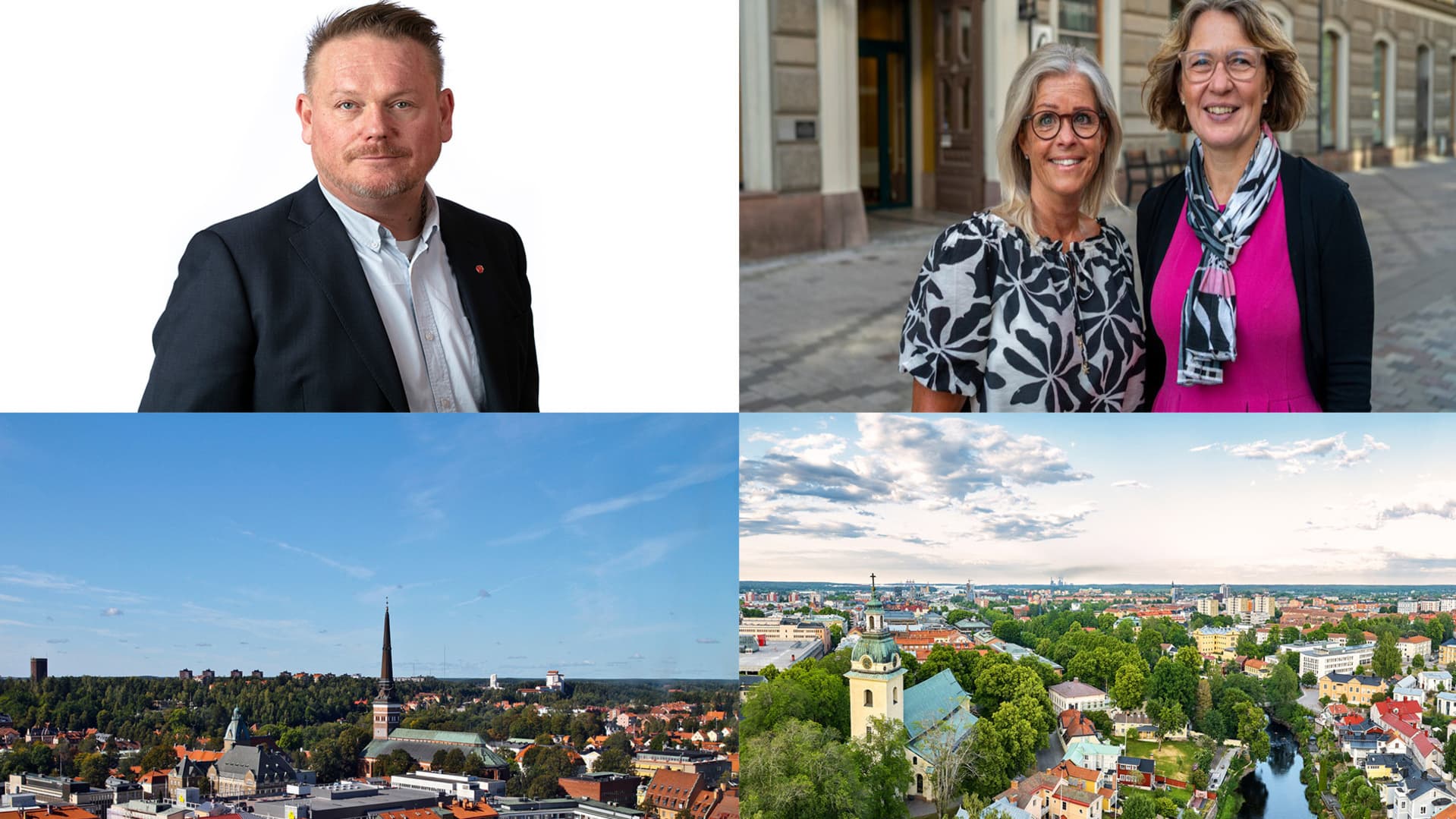 Staffan Jansson (S), kommunstyrelsens ordförande i Västerås, Åsa Wiklund Lång, kommunstyrelsens ordförande (S) i Gävle, och Christina Forsberg, kommundirektör.