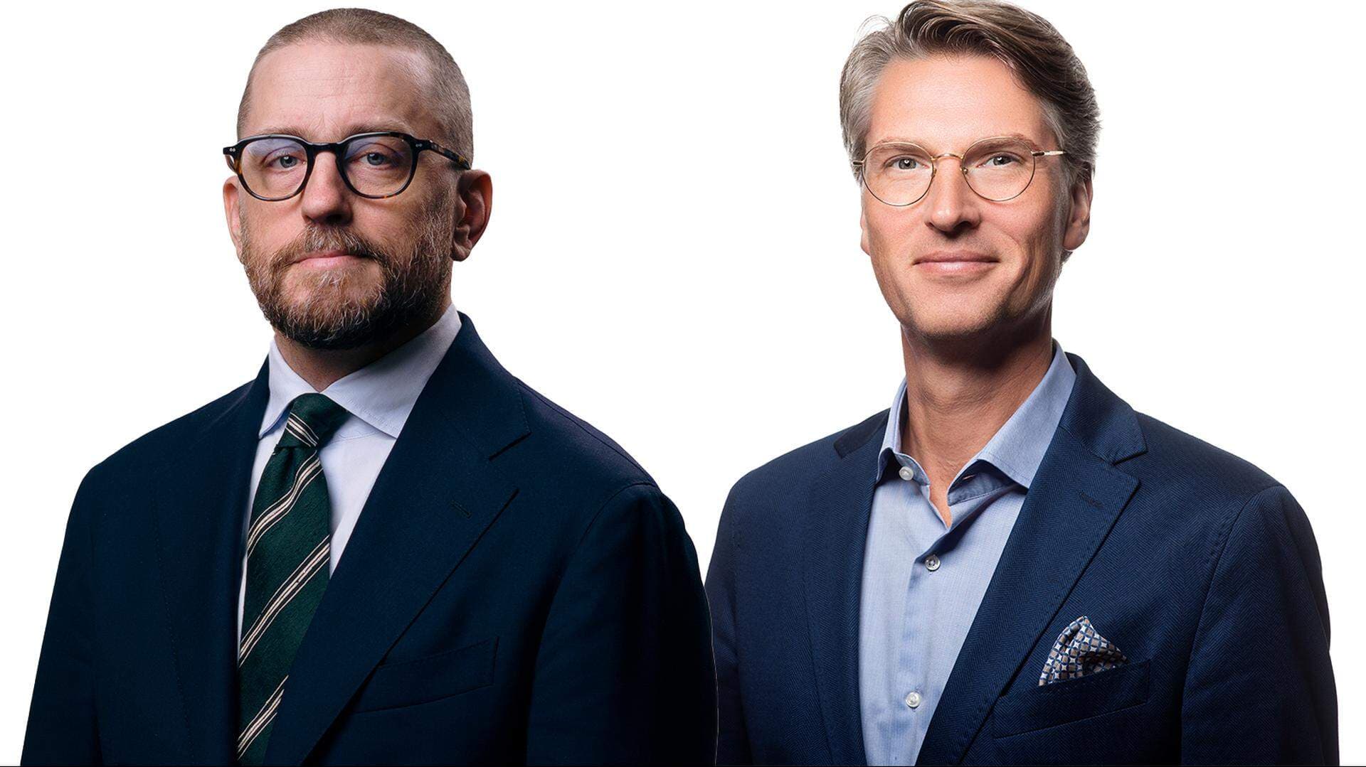 Victor Snellman, ansvarig för finansiella marknader och internationell ekonomi, och Fredrik Sjögren, policyansvarig EU-frågor.