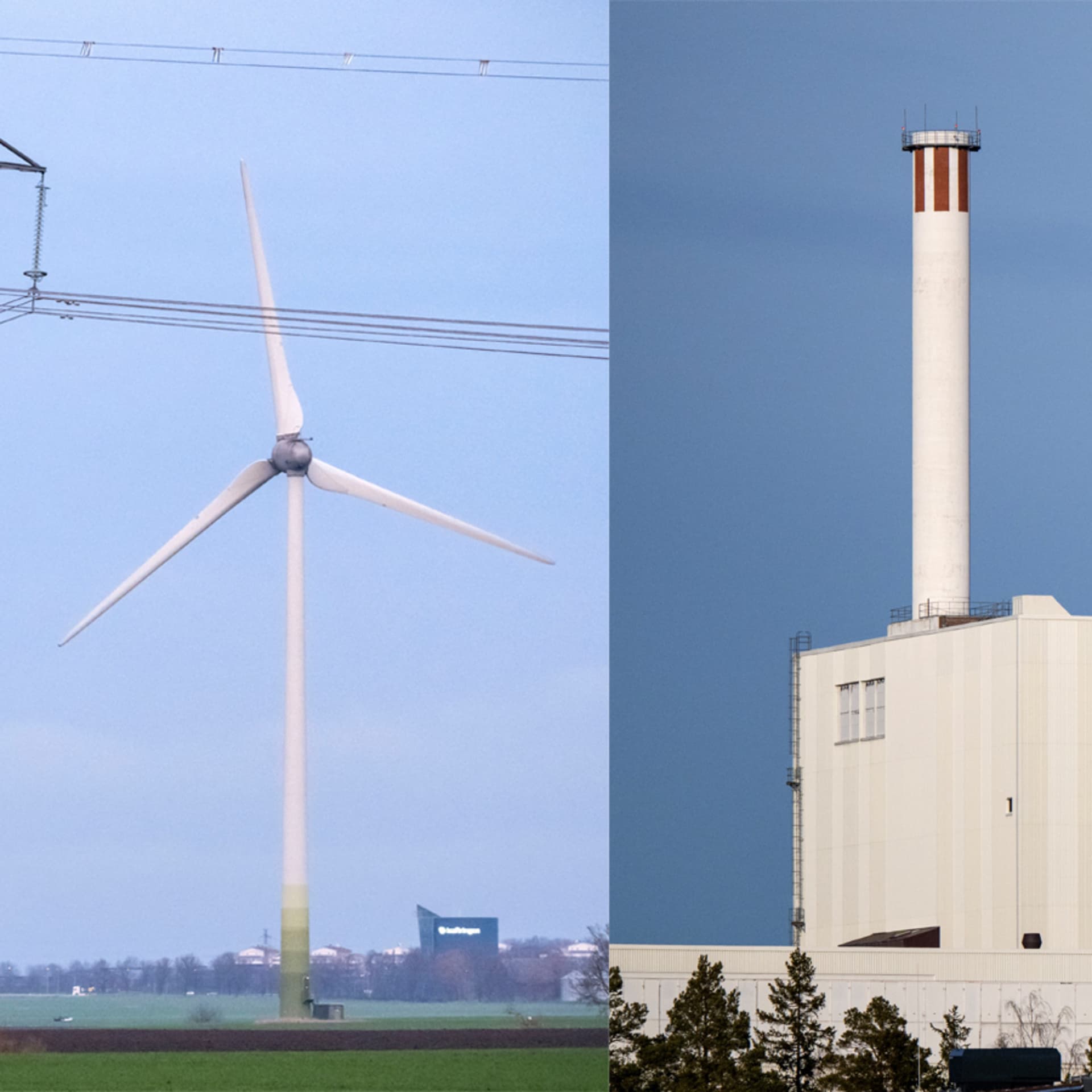 Vindkraft och kärnkraft.