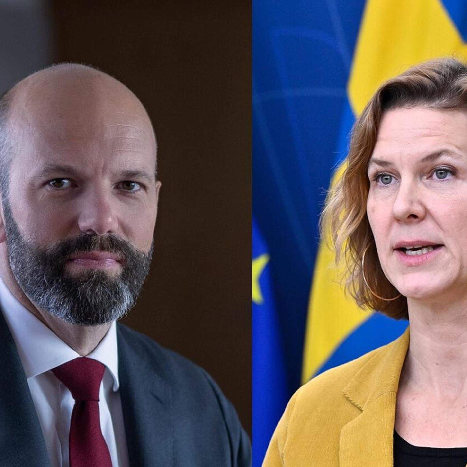 Mattias Dahl är vice vd för Svenskt Näringsliv. Nina Larsson (L) är jämställdhetsminister.